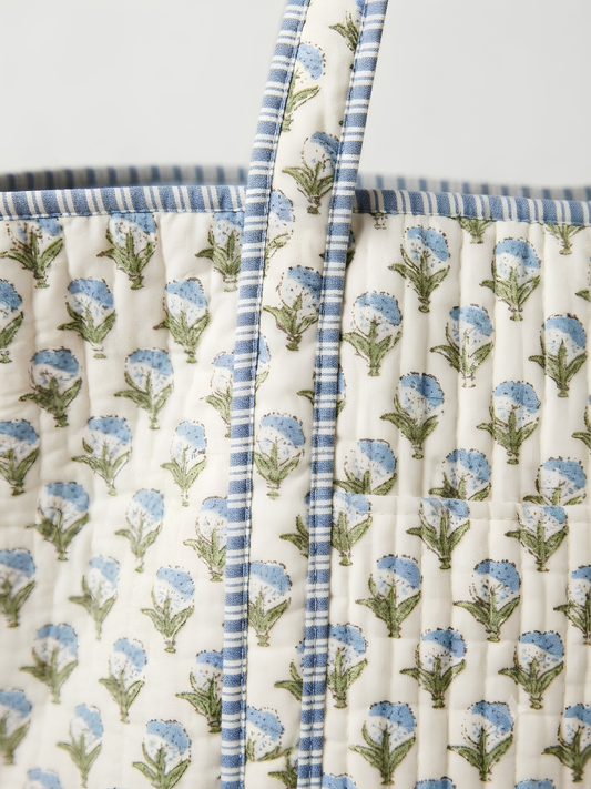 Bluebell Tote Bag with Zip Closure