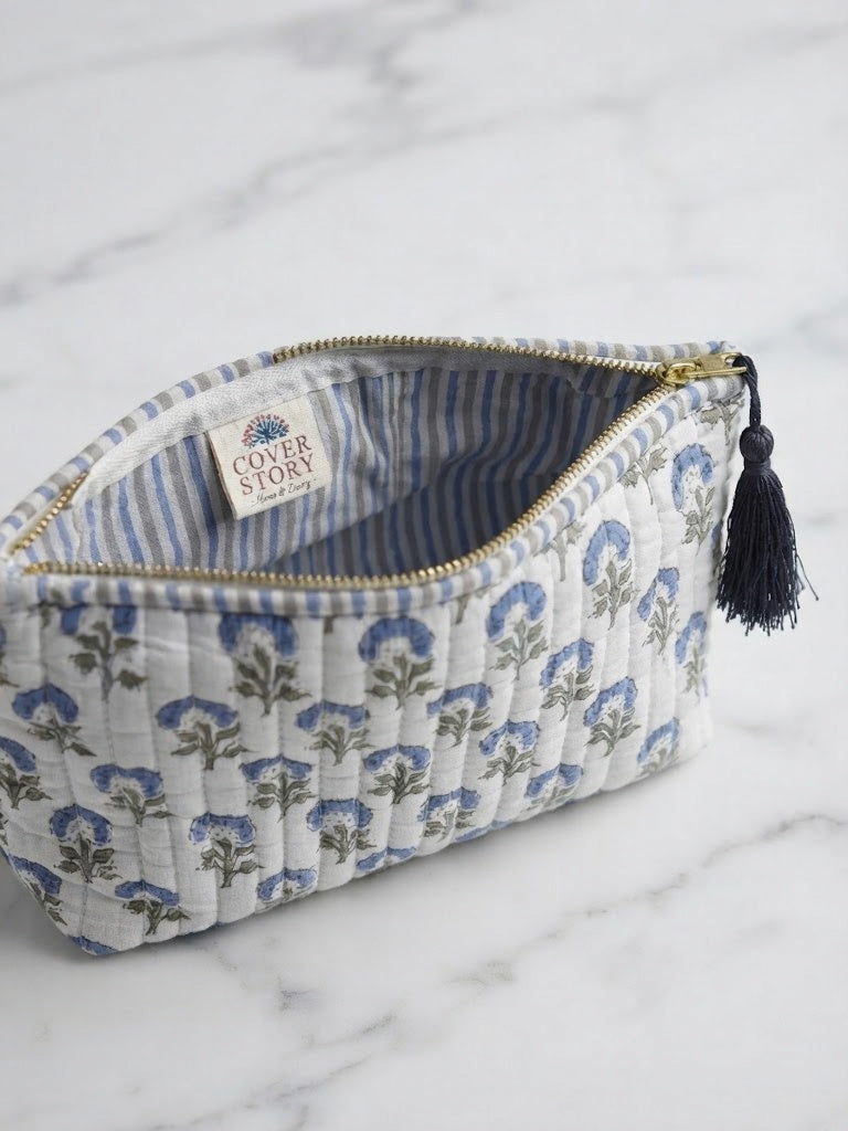Blue Zinnia Quilted Makeup Pouch Set of 3