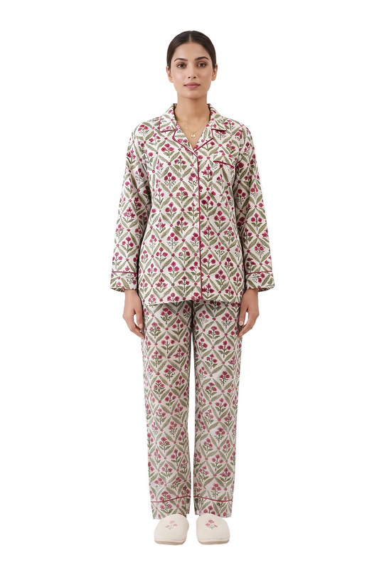 Golden Garnet Fullsleeve Pajama Set