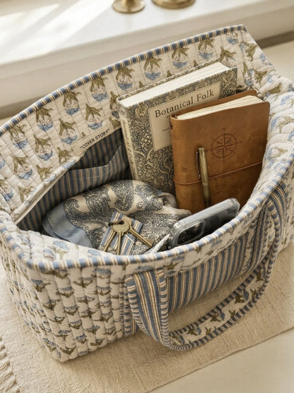 Bluebell Tote Bag with Zip Closure