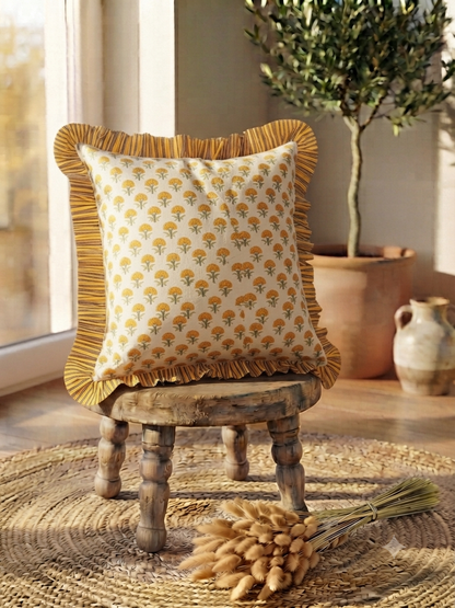 Golden Marigold Cushion Cover (20x20)