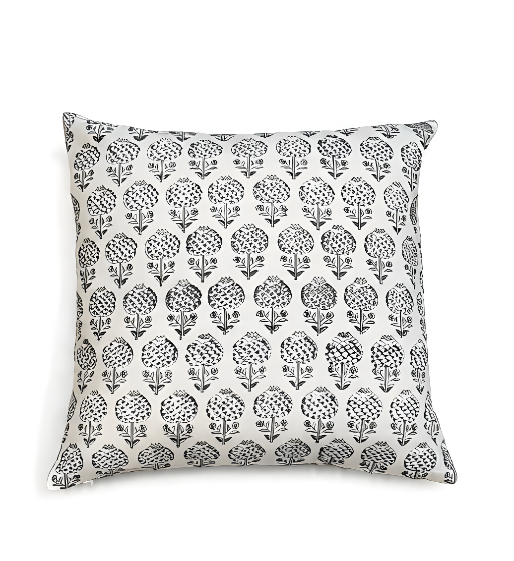 Charcoal Sprig Cushion Cover (19x19)