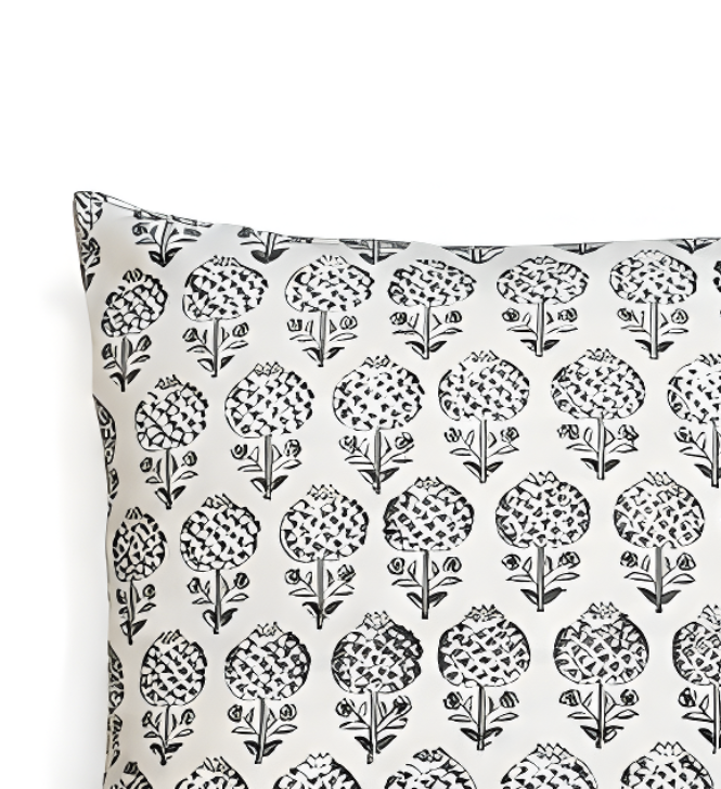 Charcoal Sprig Cushion Cover (19x19)
