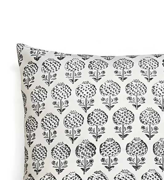 Charcoal Sprig Cushion Cover (19x19)