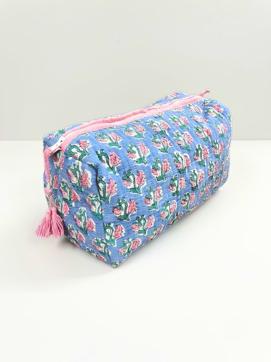 Sweet Rosebud Quilted Toiletry Pouch