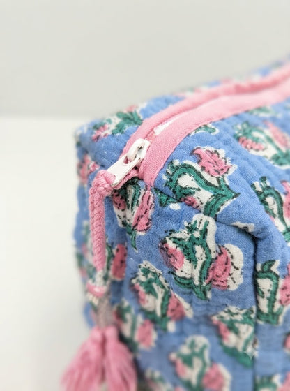Sweet Rosebud Quilted Toiletry Pouch