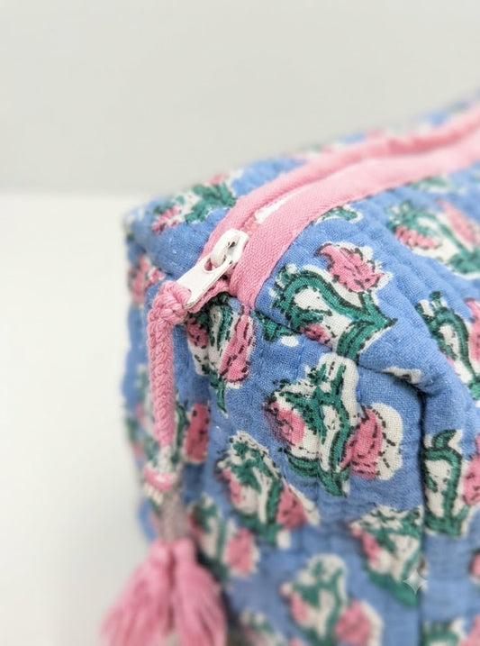 Sweet Rosebud Quilted Toiletry Pouch
