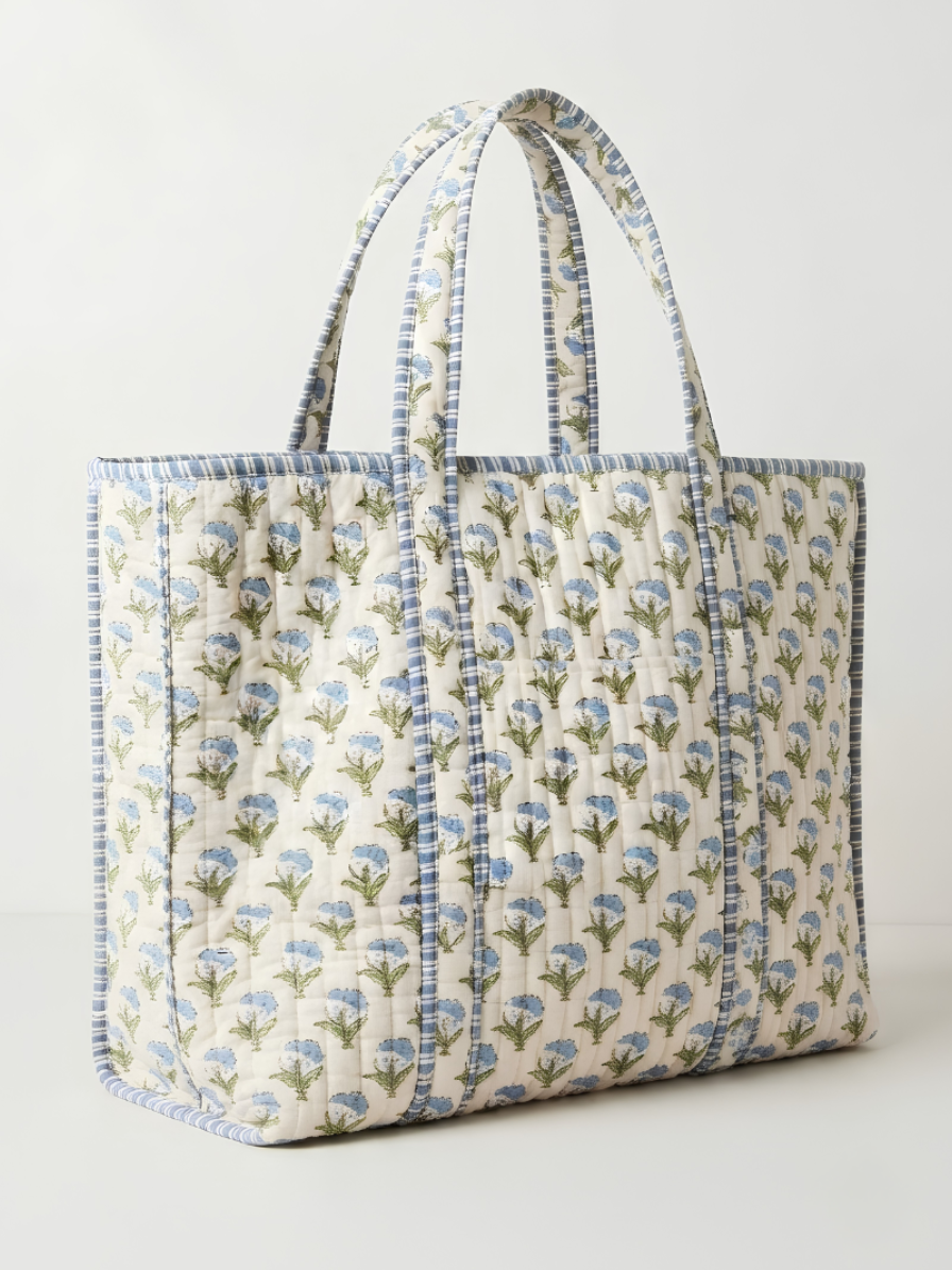 Bluebell Tote Bag with Zip Closure
