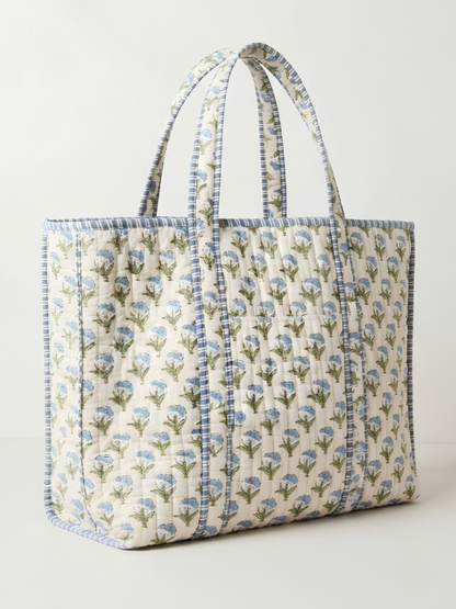 Bluebell Tote Bag with Zip Closure