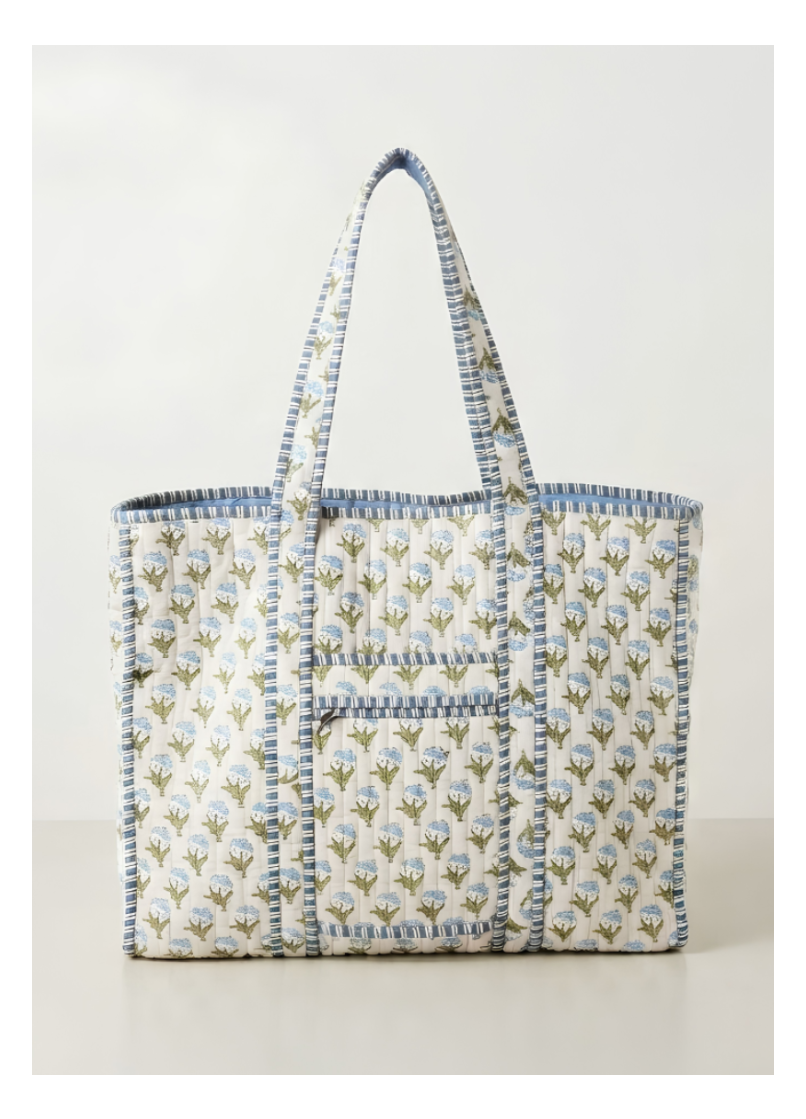 Bluebell Tote Bag with Zip Closure