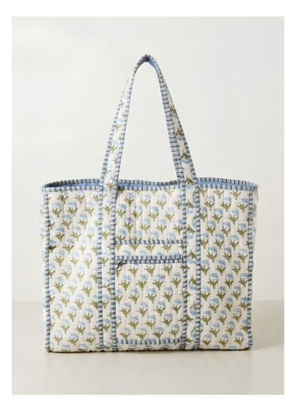 Bluebell Tote Bag with Zip Closure