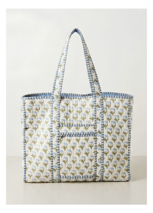 Bluebell Tote Bag with Zip Closure