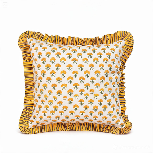 Golden Marigold Cushion Cover (20x20)