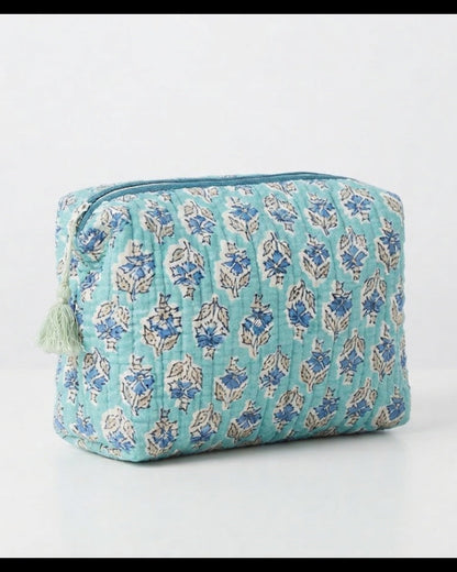 Mint Spring Quilted Toiletry Pouch