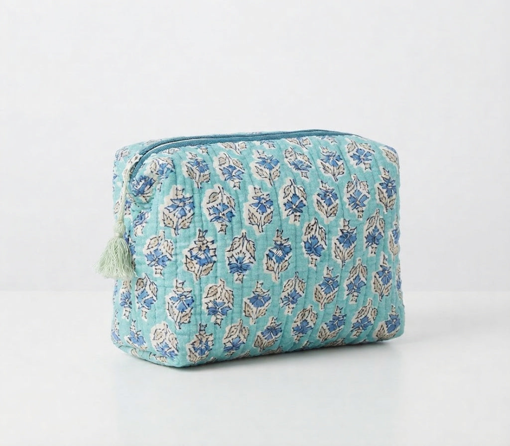 Mint Spring Quilted Toiletry Pouch