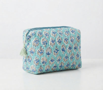 Mint Spring Quilted Toiletry Pouch
