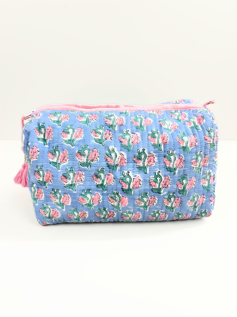 Sweet Rosebud Quilted Toiletry Pouch