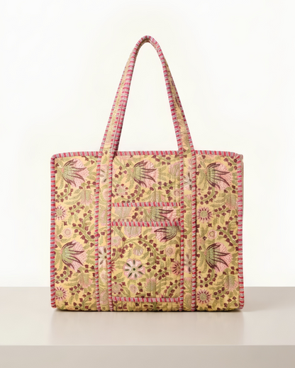 Amber Wine Tote Bag with Zip Closure
