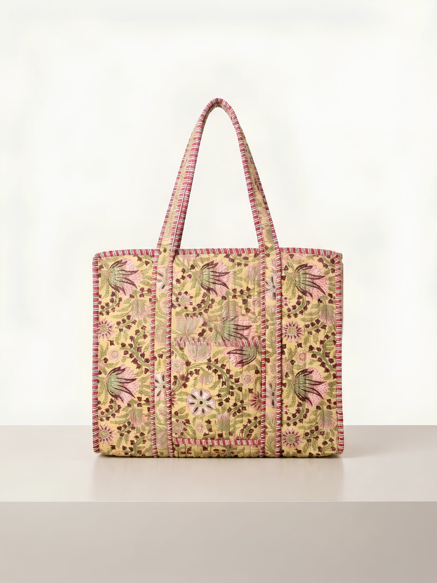 Amber Wine Tote Bag with Zip Closure