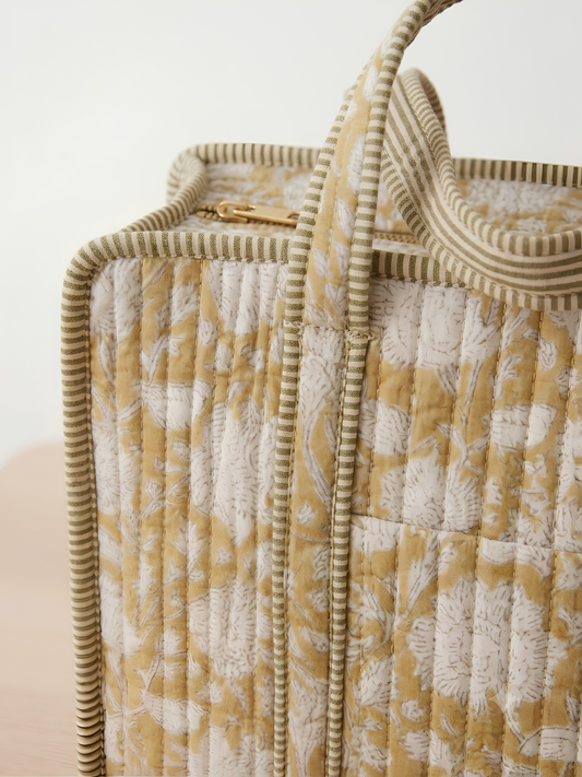 Tan Sepia Tote Bag with Zip Closure