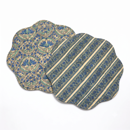 Reversible Sage Medallion Mats