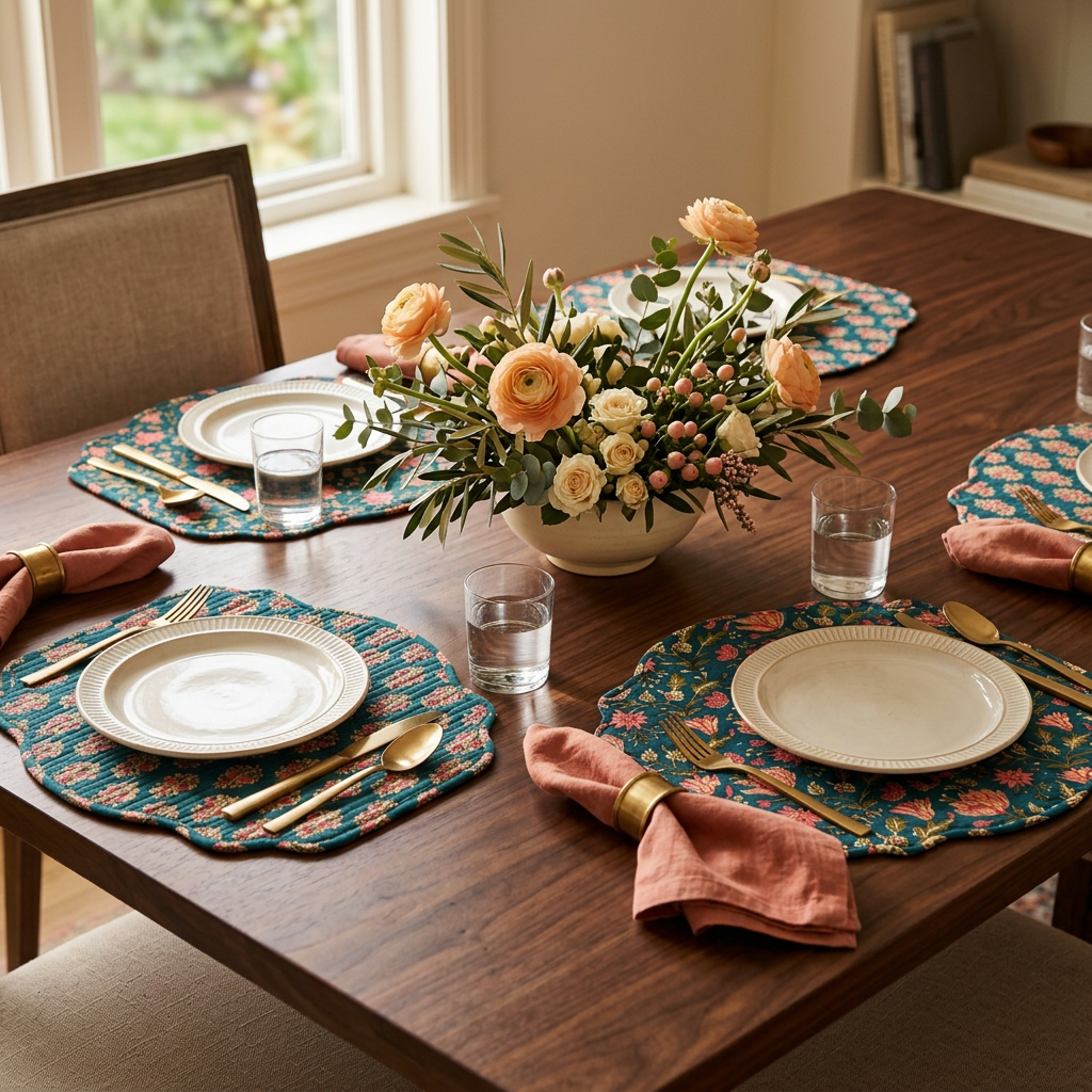 Reversible Forest Vine-Stripe Mats